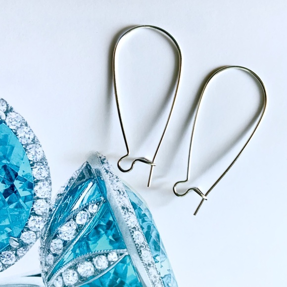 Luxury Simple Minimalist Women’s Sterling Silver Earrings 1.5 x 0.5 in - Picture 9 of 11